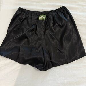 Daily Drills black satin shorts